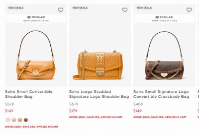Michael Kors Canada The Spring Style Event Sale: Save 25% + Extra 20% off When You Spend $200
