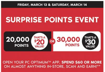 Shoppers Drug Mart Canada: Surprise Points Event March 13th & 14th + Ultimate Dining Card Promo + 2 Day Sale