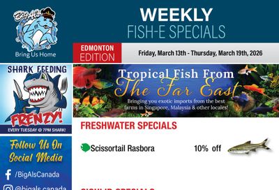 Big Al's (Edmonton) Weekly Specials March 13 to 19