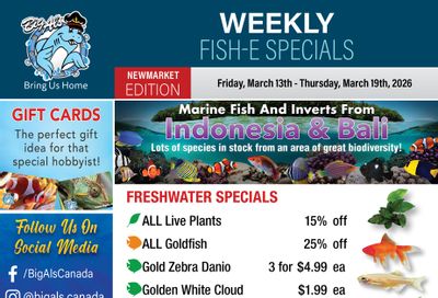 Big Al's (Newmarket) Weekly Specials March 13 to 19