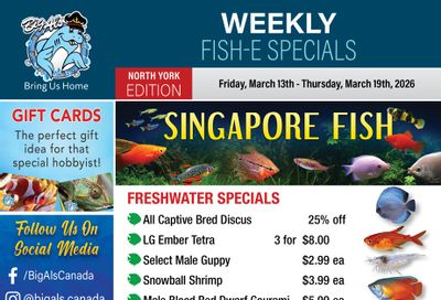 Big Al's (North York) Weekly Specials March 13 to 19