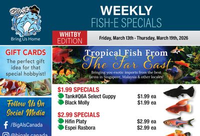 Big Al's (Whitby) Weekly Specials March 13 to 19