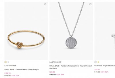 Pandora Canada: Last Chance Sale up to 50% off + Free Limited Edition Jewellery Case When You Purchase 2 Disney Princess x Pandora