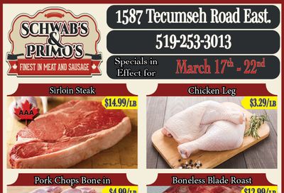 Schwab's & Primo's Flyer March 17 to 22