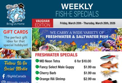 Big Al's (Vaughan) Weekly Specials March 20 to 26