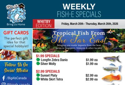 Big Al's (Whitby) Weekly Specials March 20 to 26