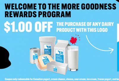 Dairy Farmers of Canada Coupons: Save $1 on the Purchase of any Dairy Product with the Blue Cow Logo