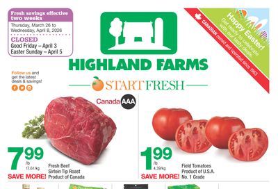 Highland Farms Flyer March 26 to April 8