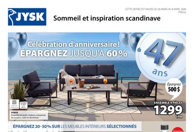 JYSK (QC) Flyer March 26 to April 8