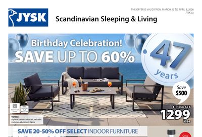 JYSK Flyer March 26 to April 8