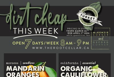 The Root Cellar Flyer March 26 to April 1