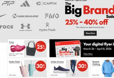 Sport Chek Canada The Big Brand Sale Flyer: Save 25-40% off Select Items
