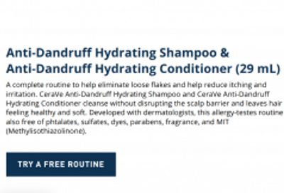 Cerave Canada: Get a Free Sample of Anti-Dandruff Hydrating Shampoo and Conditioner