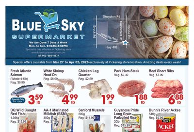 Blue Sky Supermarket (Pickering) Flyer March 27 to April 2