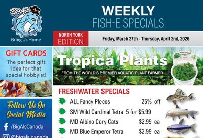 Big Al's (North York) Weekly Specials March 27 to April 2