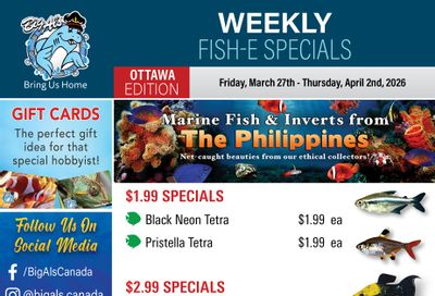 Big Al's (Ottawa) Weekly Specials March 27 to April 2