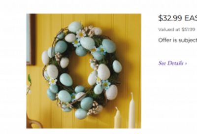 Hallmark Canada Easter Offers: $32.99 Easter Egg Wreath ($51.99 Value) + More