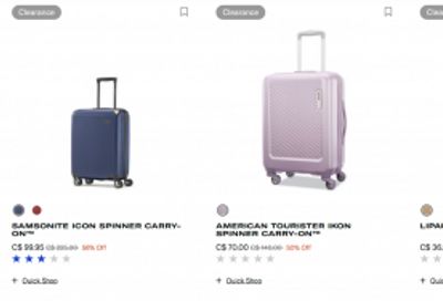 Samsonite Canada: Sale up to 20% off + Clearance up to 70% off
