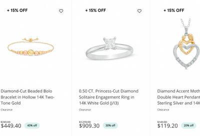 Peoples Jewellers: up to 40% off Select Styles + Extra 15% off Select Clearance