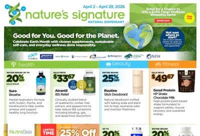 Nature's Signature Flyer April 2 to 29