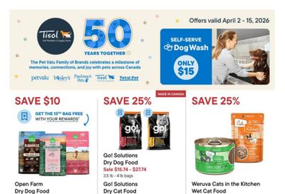Tisol Pet Nutrition & Supply Stores Flyer April 2 to 15