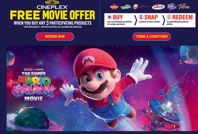 Cineplex Canada: The Super Mario Galaxy Movie Free Ticket Offer