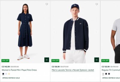Lacoste Canada Spring Refresh Sale: 30% Off New Season Styles + Sale up to 50% off