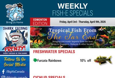 Big Al's (Edmonton) Weekly Specials April 3 to 9