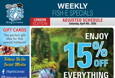 Big Al's (London) Weekend Specials April 4