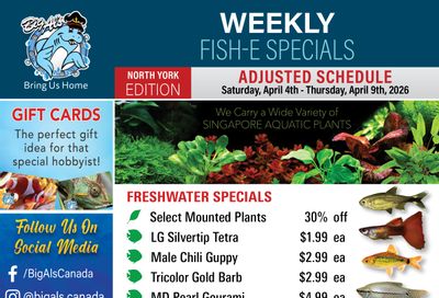 Big Al's (North York) Weekly Specials April 4 to 9