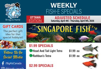 Big Al's (Ottawa) Weekly Specials April 4 to 9