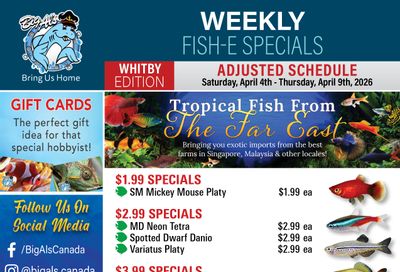 Big Al's (Whitby) Weekly Specials April 4 to 9