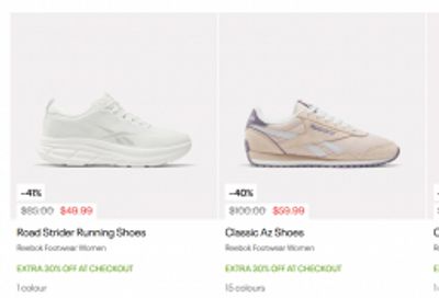 Reebok Canada: Sale up to 55% off + Extra 30% off