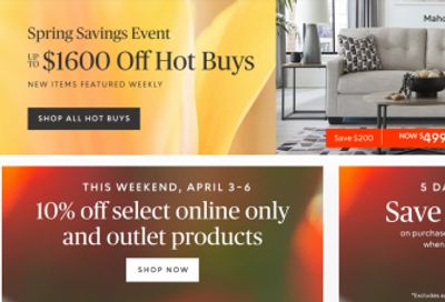 Ashley HomeStore Canada: Spring Savings Event up to $1600 Off Hot Buys + More