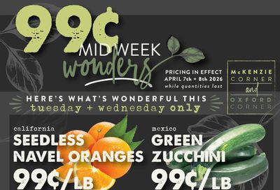 The Root Cellar Mid-Week Flyer April 7 and 8