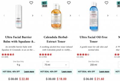 Kiehl’s Canada Deals: Save 40% Off Select Bestseller Skincare Products + More