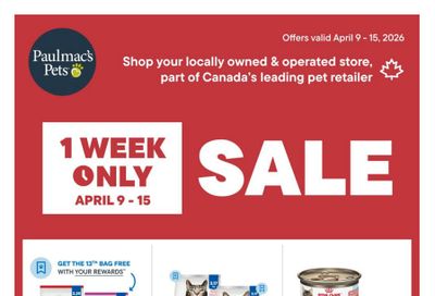 Paulmac's Pets Flyer April 9 to 15