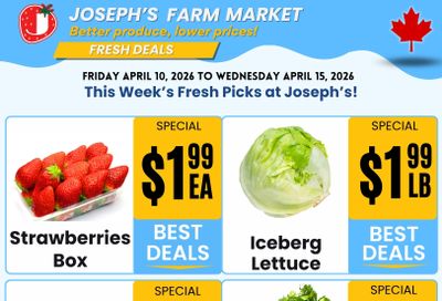 Joseph's Farm Market Flyer April 10 to 15