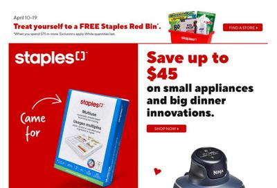 Staples Flyer April 10 to 16