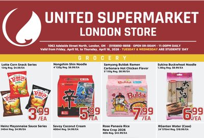 United Supermarket (London) Flyer April 10 to 16