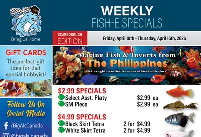 Big Al's (Scarborough) Weekly Specials April 10 to 16
