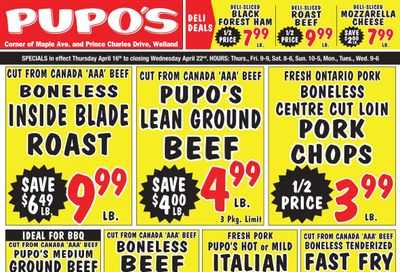Pupo's Food Market Flyer April 16 to 22