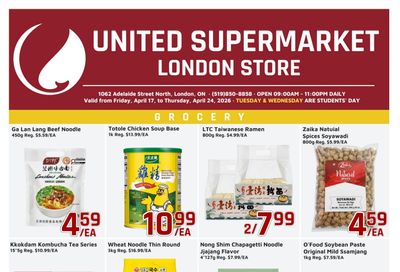 United Supermarket (London) Flyer April 17 to 23