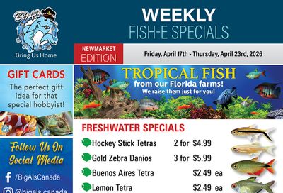 Big Al's (Newmarket) Weekly Specials April 17 to 23