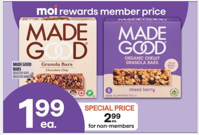 Metro Ontario: Made Good Bars $1.99 Member Price
