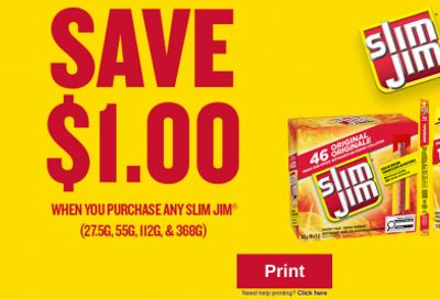 WebSaver Canada Coupons: Save $1 When You Buy Any Slim Jim Product