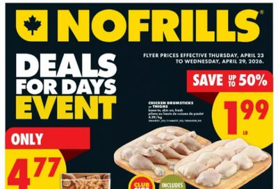 No Frills Flyer Deals April 23rd – 29th: Chicken Drumsticks or Thighs $1.99/lb + More