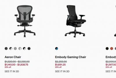 Herman Miller Canada Spring Sale + Special Offer: Save 25% off Sitewide+ 30% off Aeron and Embody Chairs