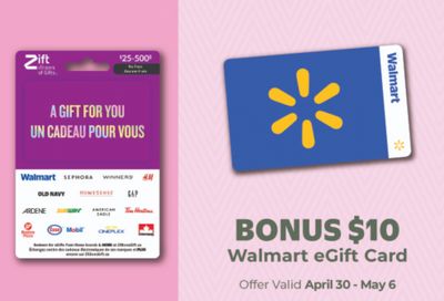 Walmart Canada Gift Card Offers Starting April 30th