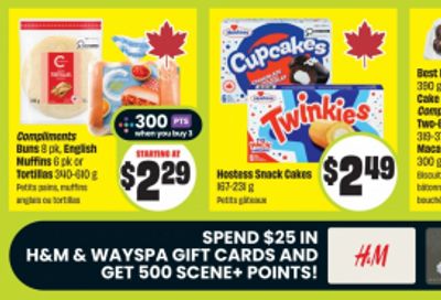 Freshco Ontario: Spend $25 on H&M or WaySpa Gift Cards and Get 500 Scene+ Points + Flyer Deals